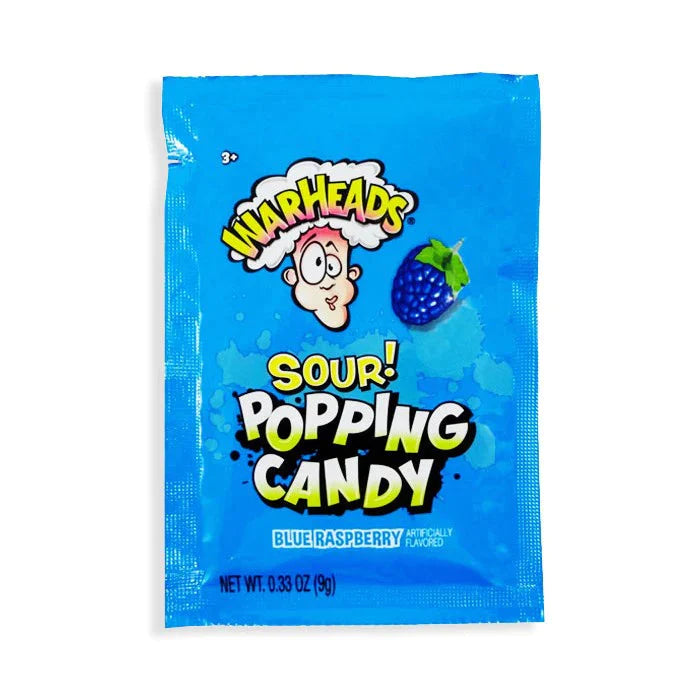 Warheads Sour Popping Candy Blue Raspberry