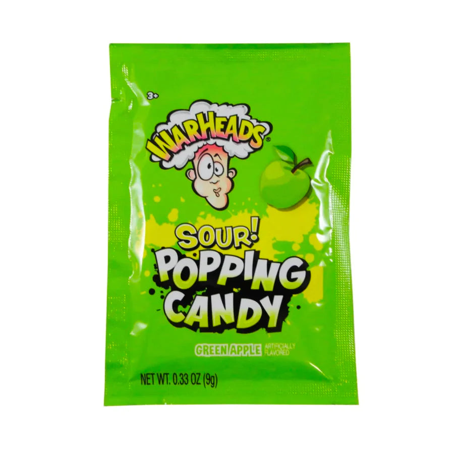 Warheads Sour Popping Candy Green Apple